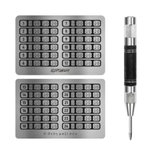 Kit Cold Wallet Aço 24 Palavras + Punção Automático | Eleftheria™