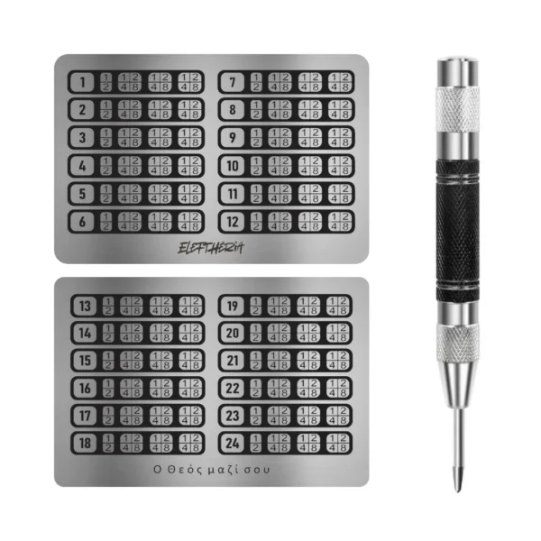 Kit Cold Wallet Aço 24 Palavras + Punção Automático | Eleftheria™